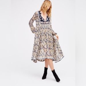 Free People Bold Blooms Embroidered Dress